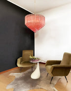 Aurora Chandelier Pink Glass Prisms Geometric