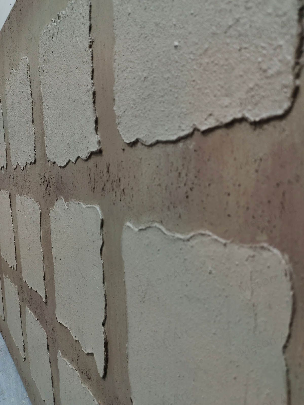 Neutral Tone Grid Texture Oil Painting