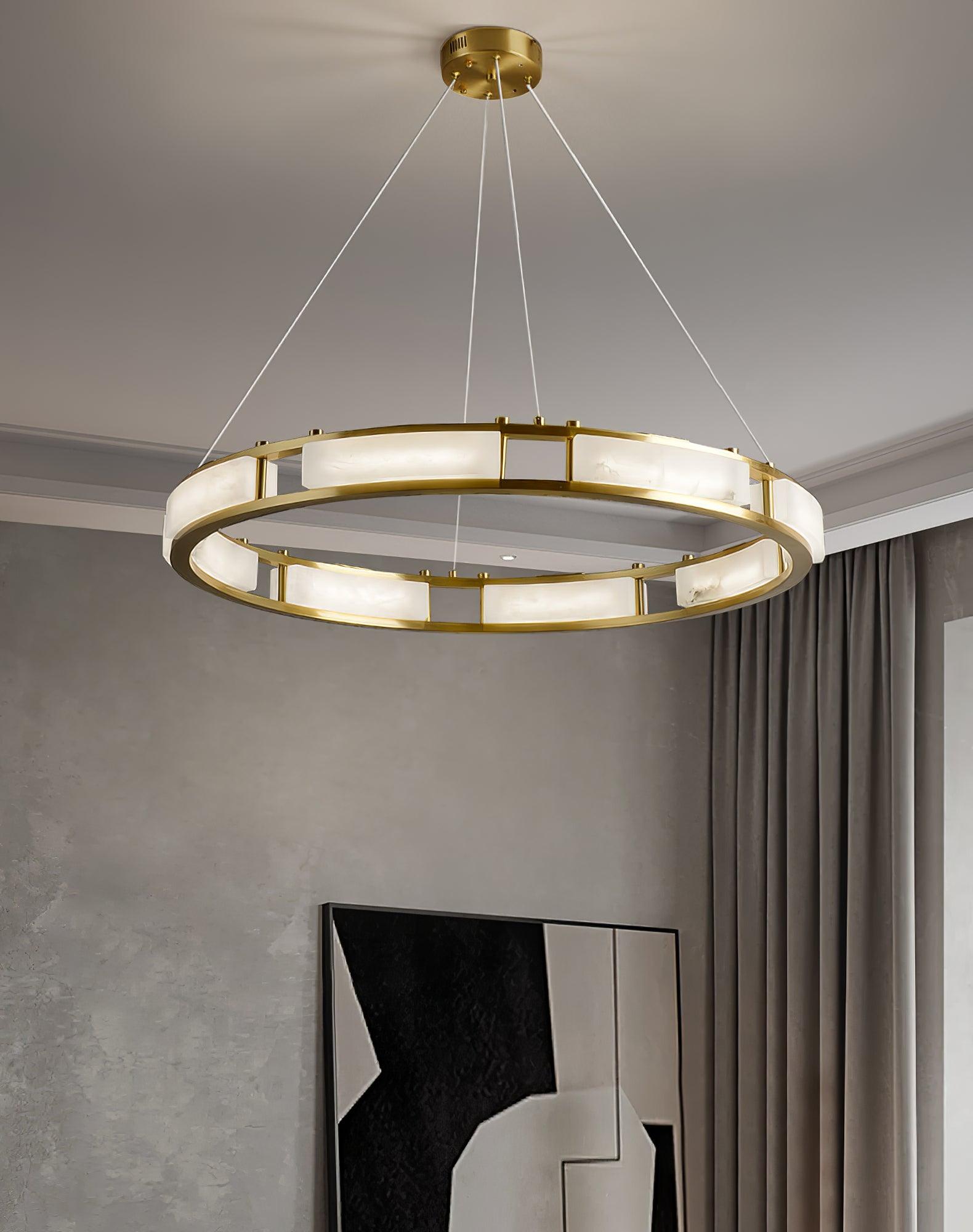 Symiria Luxury Alabaster Ring Pendant Light