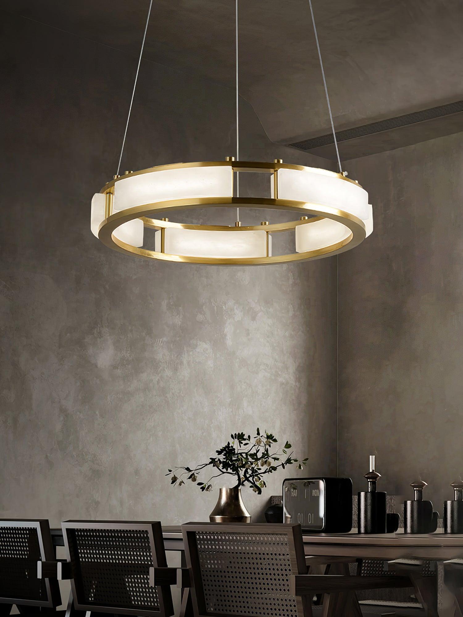 Symiria Luxury Alabaster Ring Pendant Light