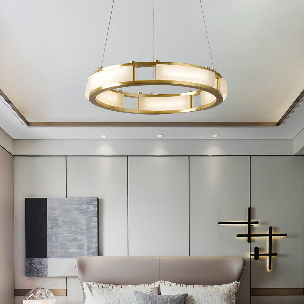 Symiria Luxury Alabaster Ring Pendant Light