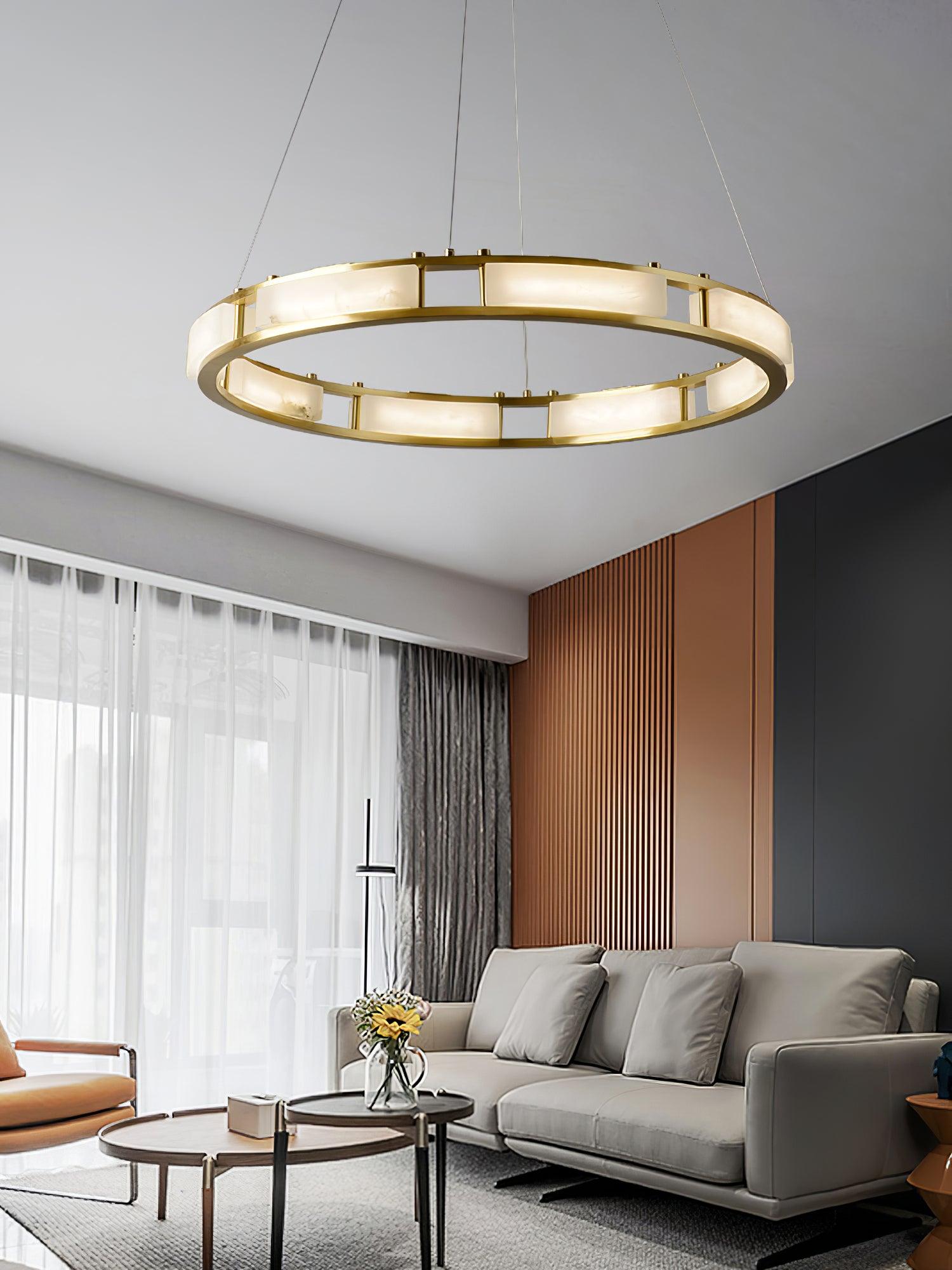 Symiria Luxury Alabaster Ring Pendant Light