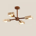 Feyno Travertine & Wood Ceiling Light
