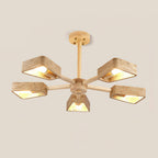 Feyno Travertine & Wood Ceiling Light