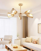 Feyno Travertine & Wood Ceiling Light