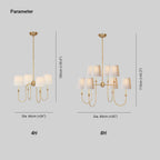 Talia Chandelier Luxury Brass Fabric
