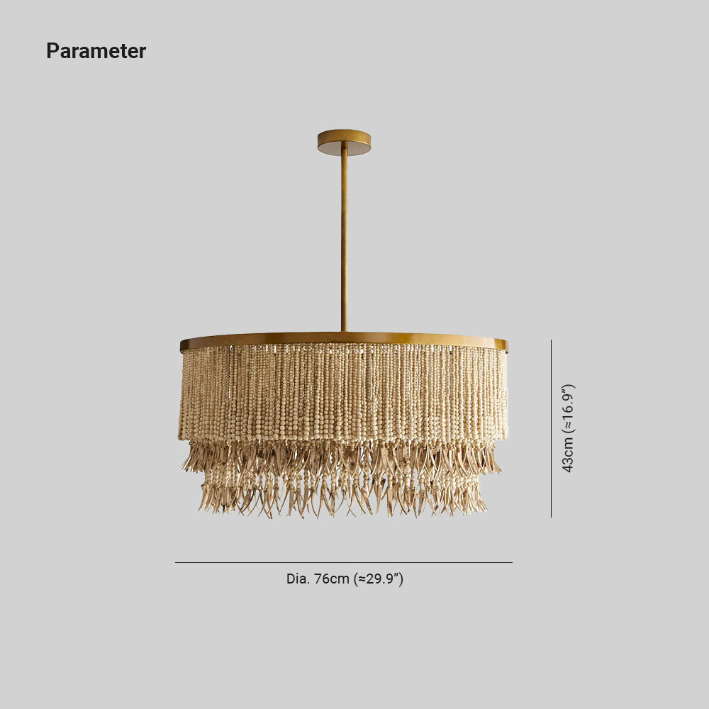 Odette Chandelier Wood and Coconut beads