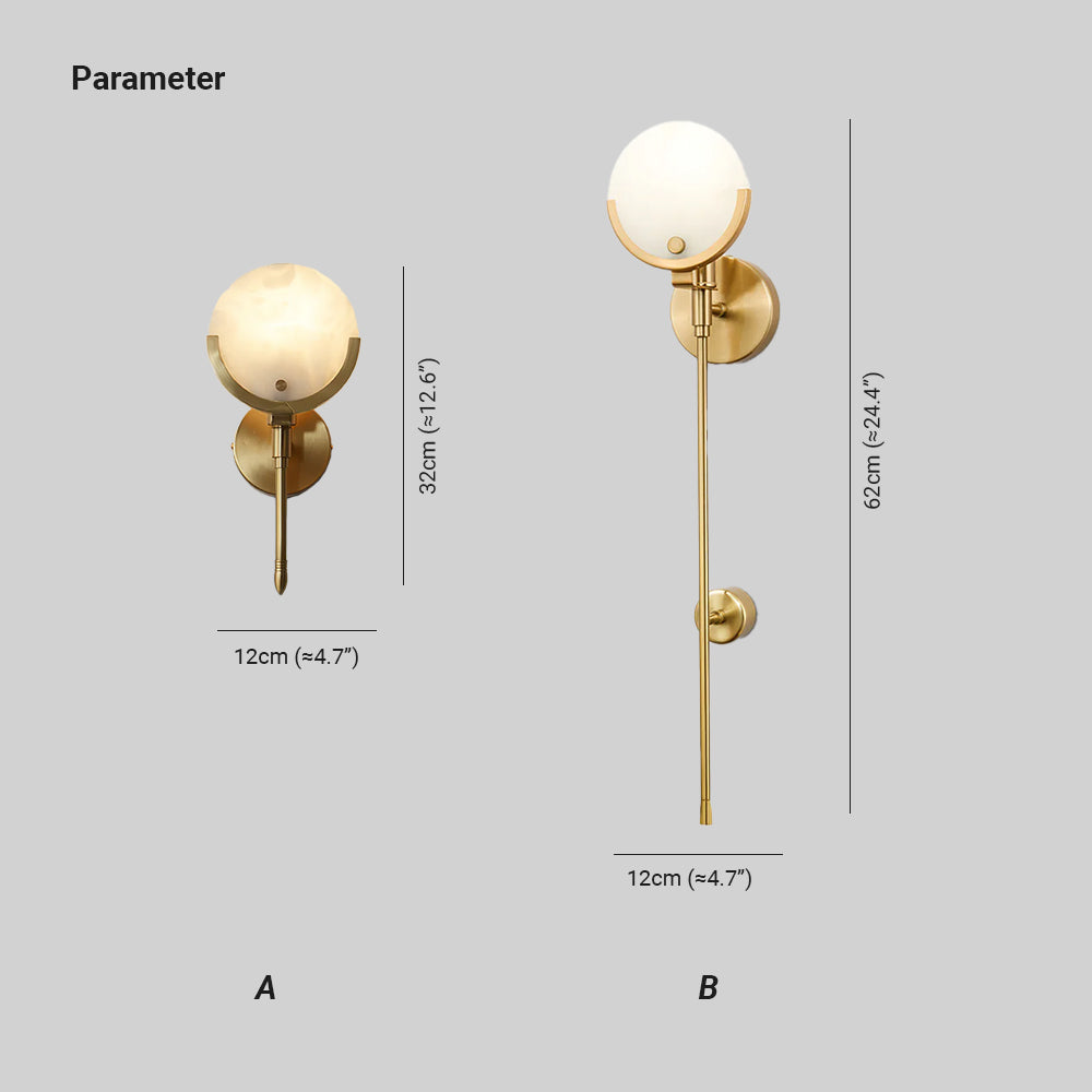 Bravi Brass Sconce Alabaster