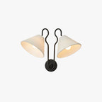 Walter Wall Lamp Double White Cone Shades Fabric