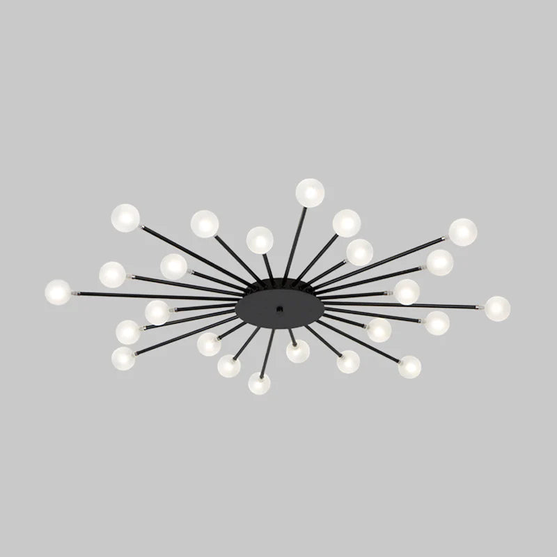 Arisha Nordic LED Flush Mount Ceiling Light Gold/Black Metal Living Room