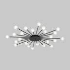 Arisha Nordic LED Flush Mount Ceiling Light Gold/Black Metal Living Room