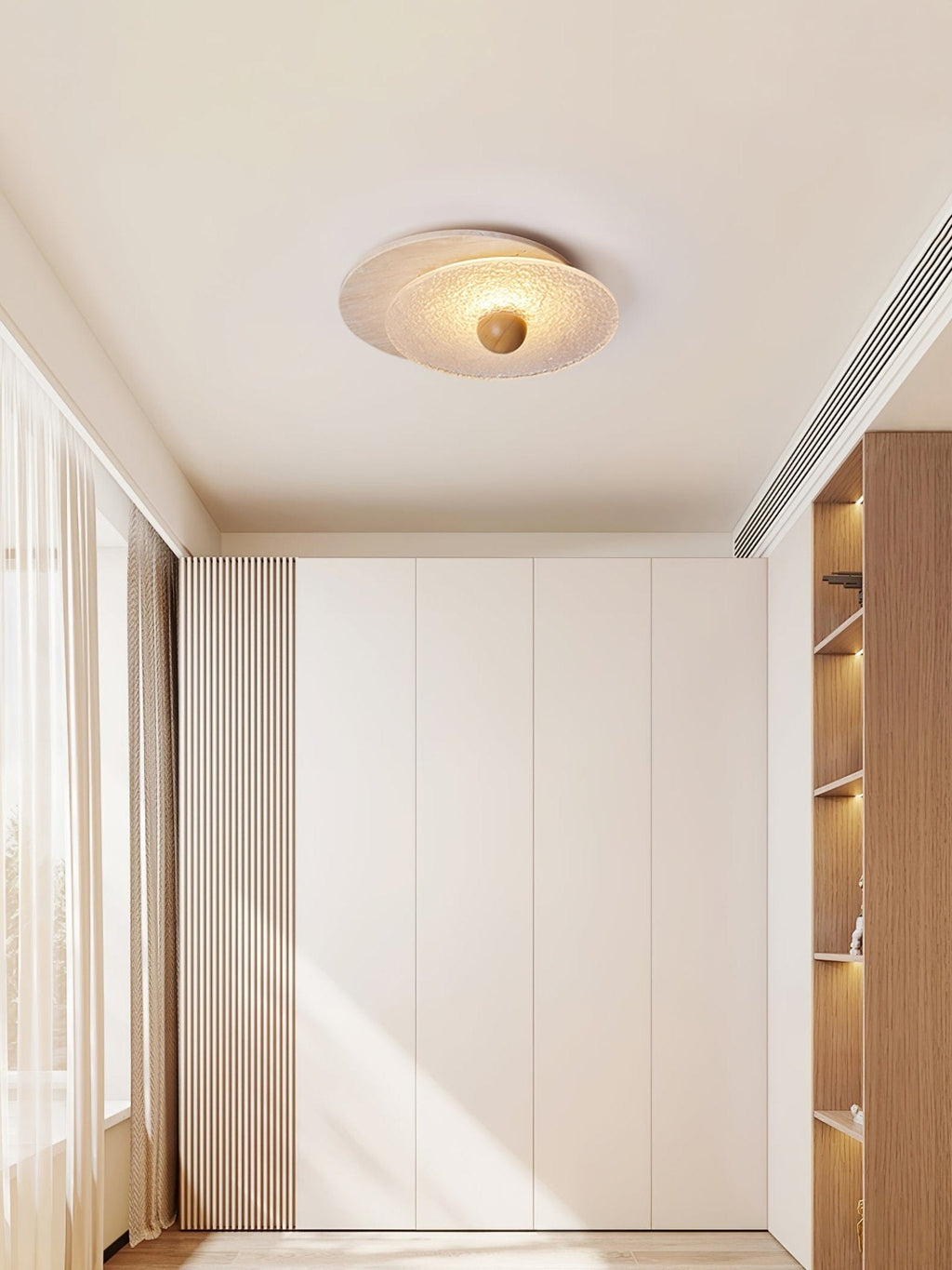 Orlora Circular Travertine Ceiling Light