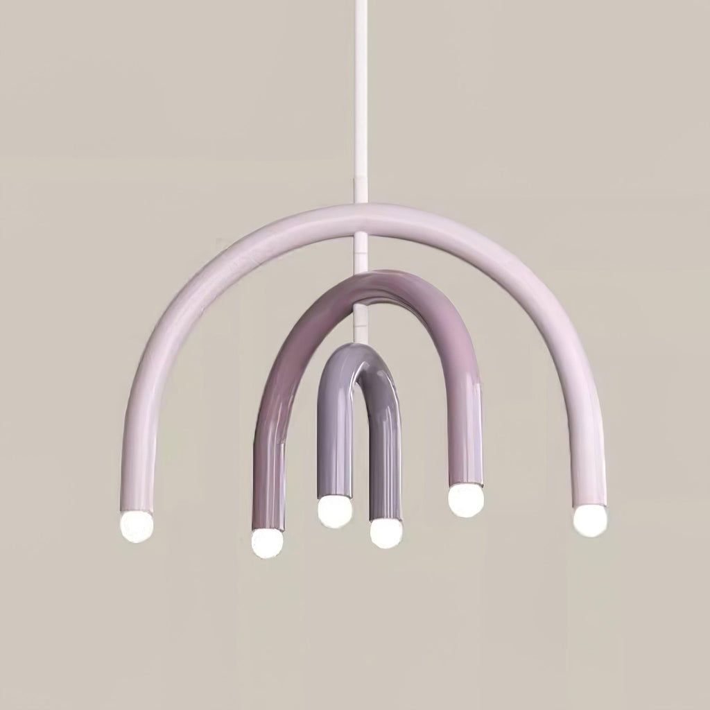 Pendant Lamp Rainbow Modern Metal Arc for Living and Dining Room