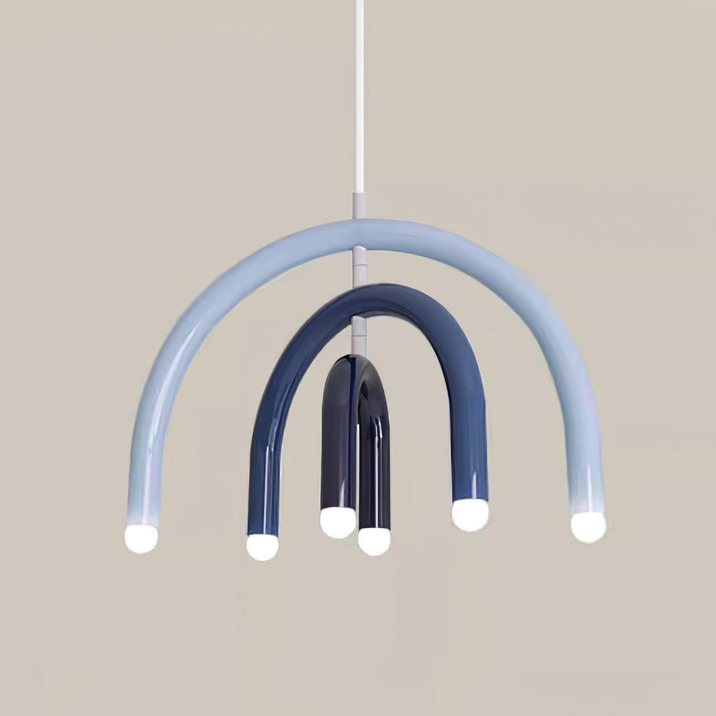 Pendant Lamp Rainbow Modern Metal Arc for Living and Dining Room