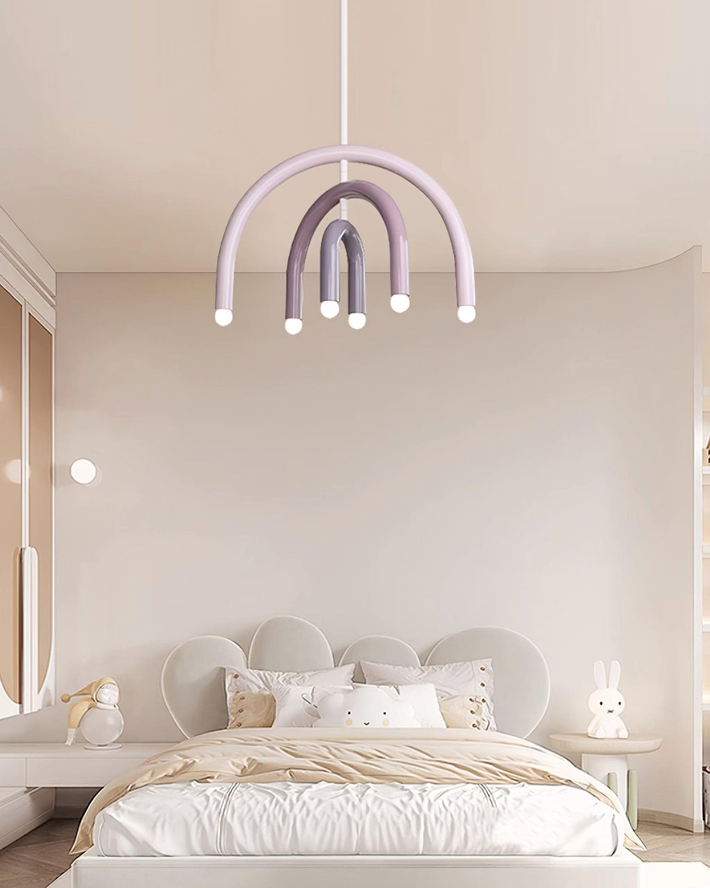 Pendant Lamp Rainbow Modern Metal Arc for Living and Dining Room
