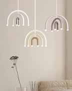 Pendant Lamp Rainbow Modern Metal Arc for Living and Dining Room