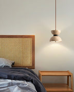 Tersus  Travertine Hourglass Pendant  Light Double-dome