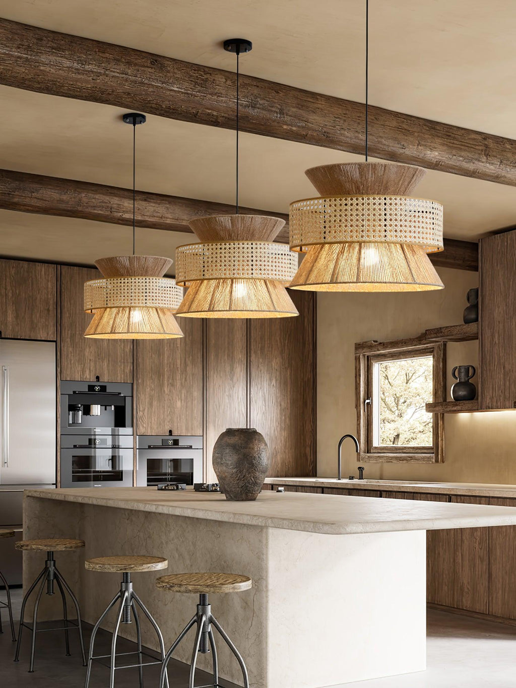 Ophelia Woven Rattan Pendant Light