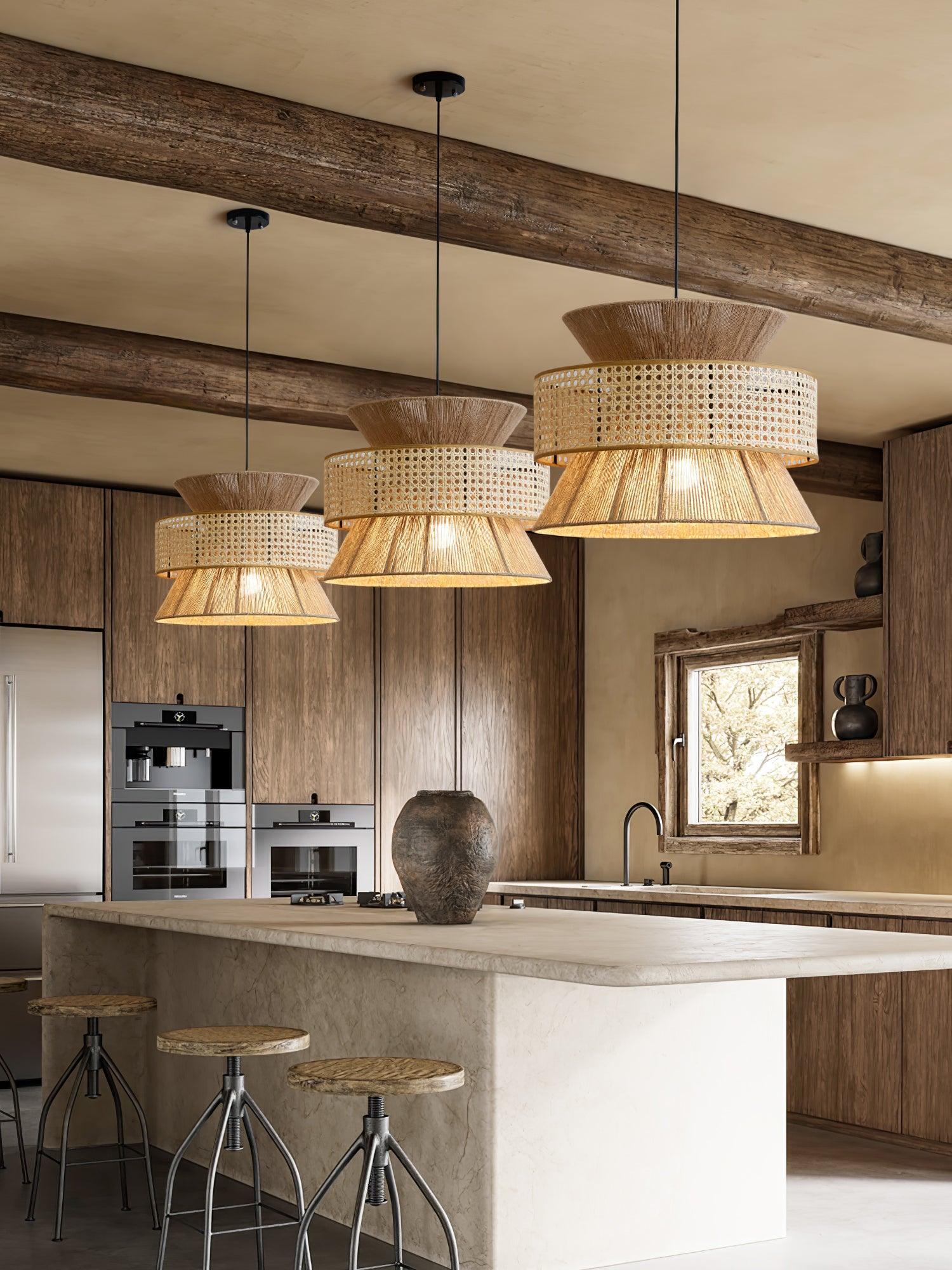 Ophelia Woven Rattan Pendant Light