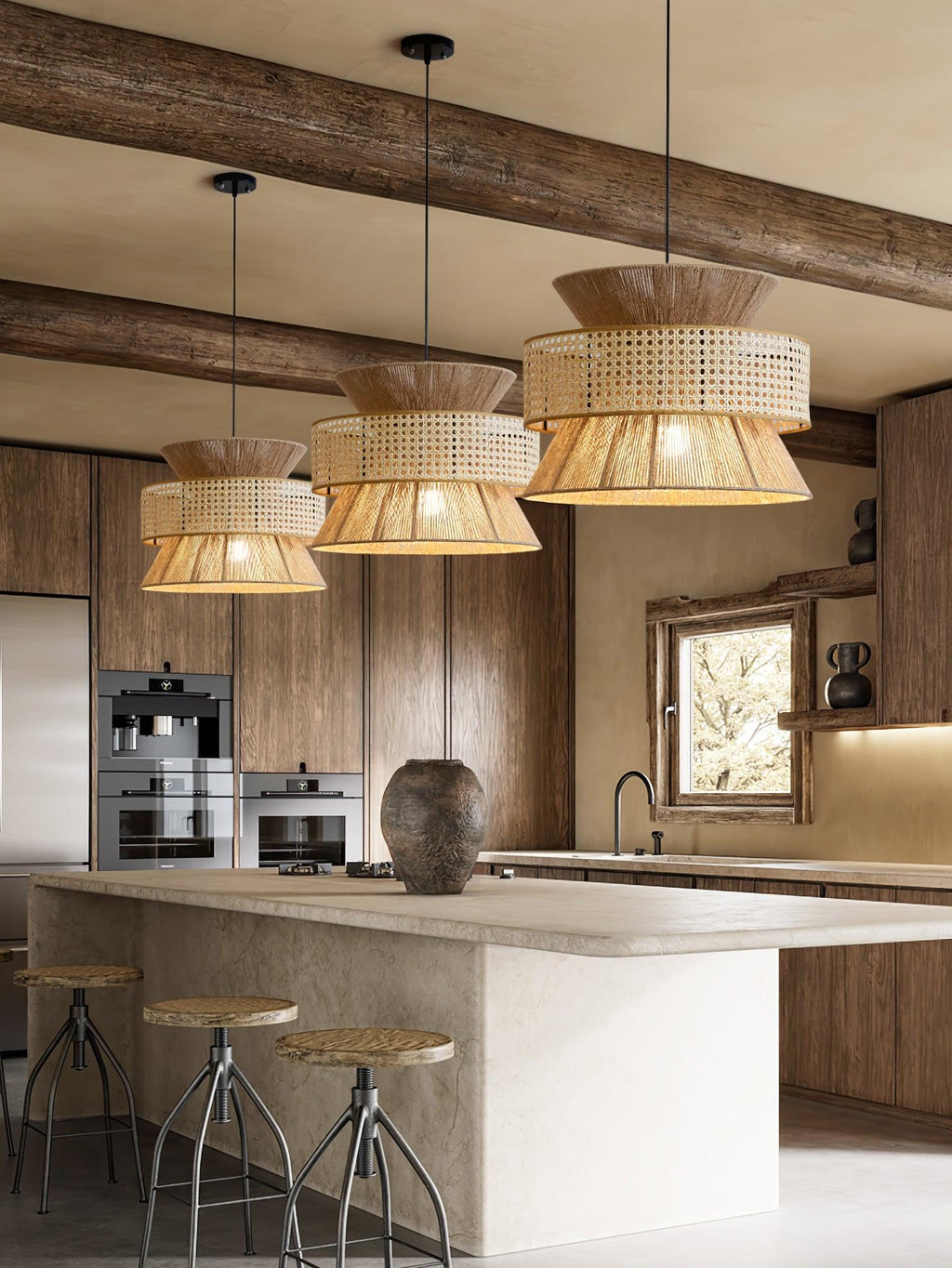 Ophelia Woven Rattan Pendant Light