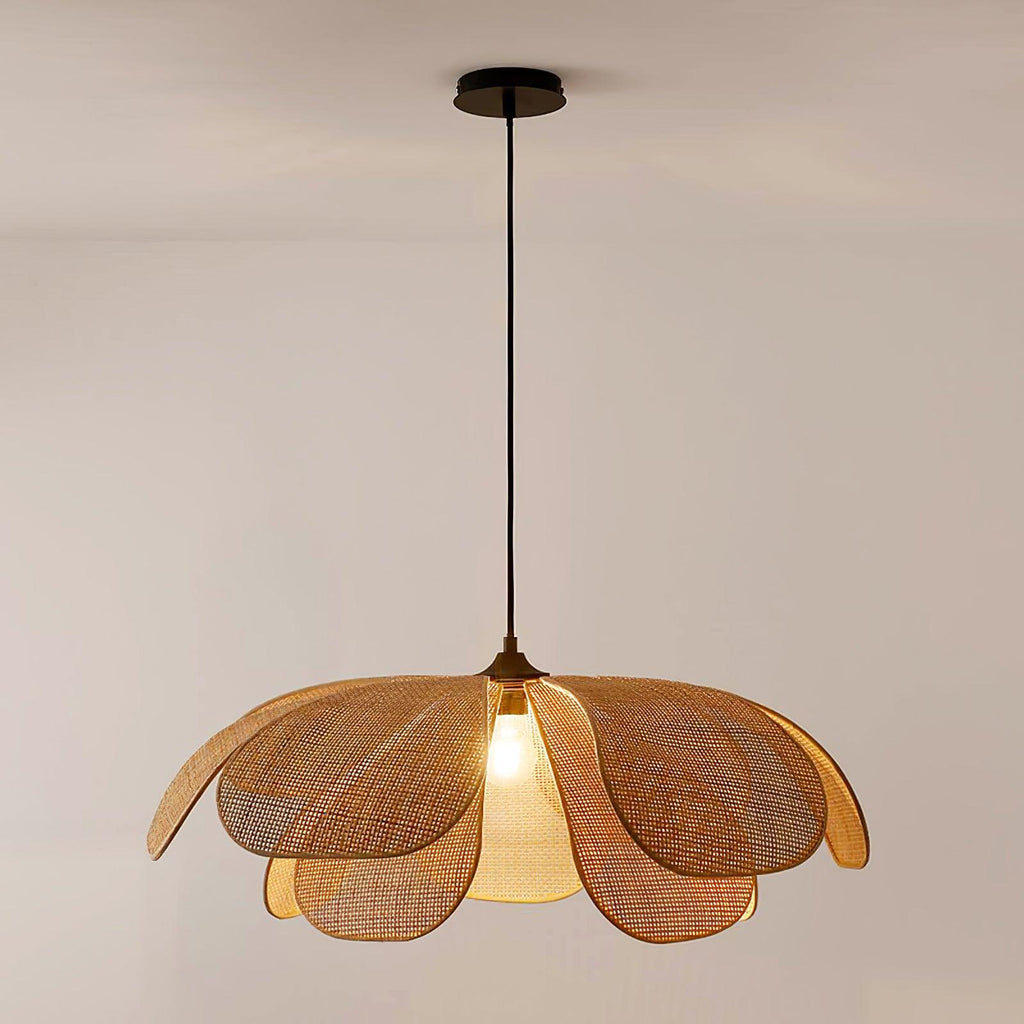 Eloria Petal-Shaped Rattan Pendant Light