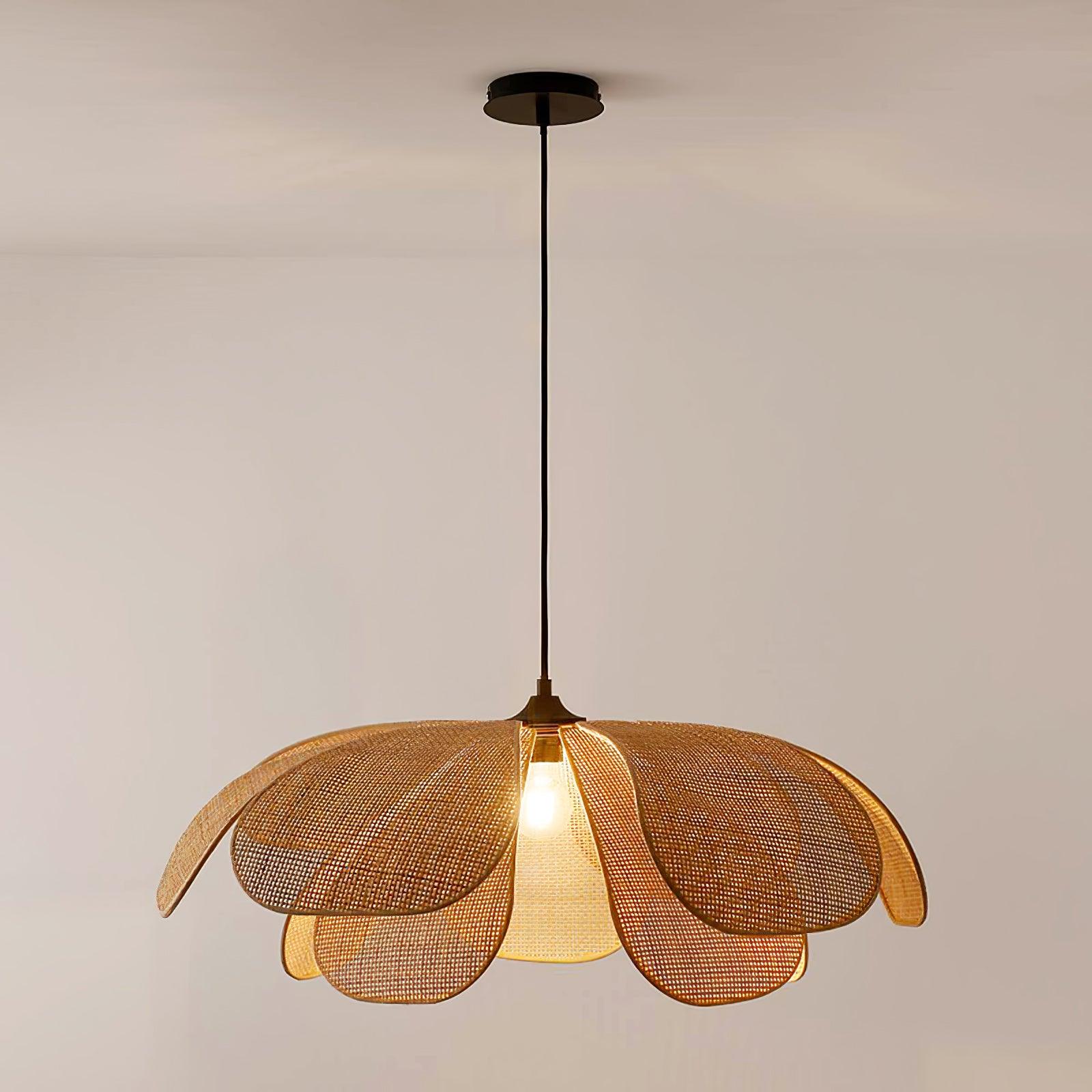 Eloria Petal-Shaped Rattan Pendant Light
