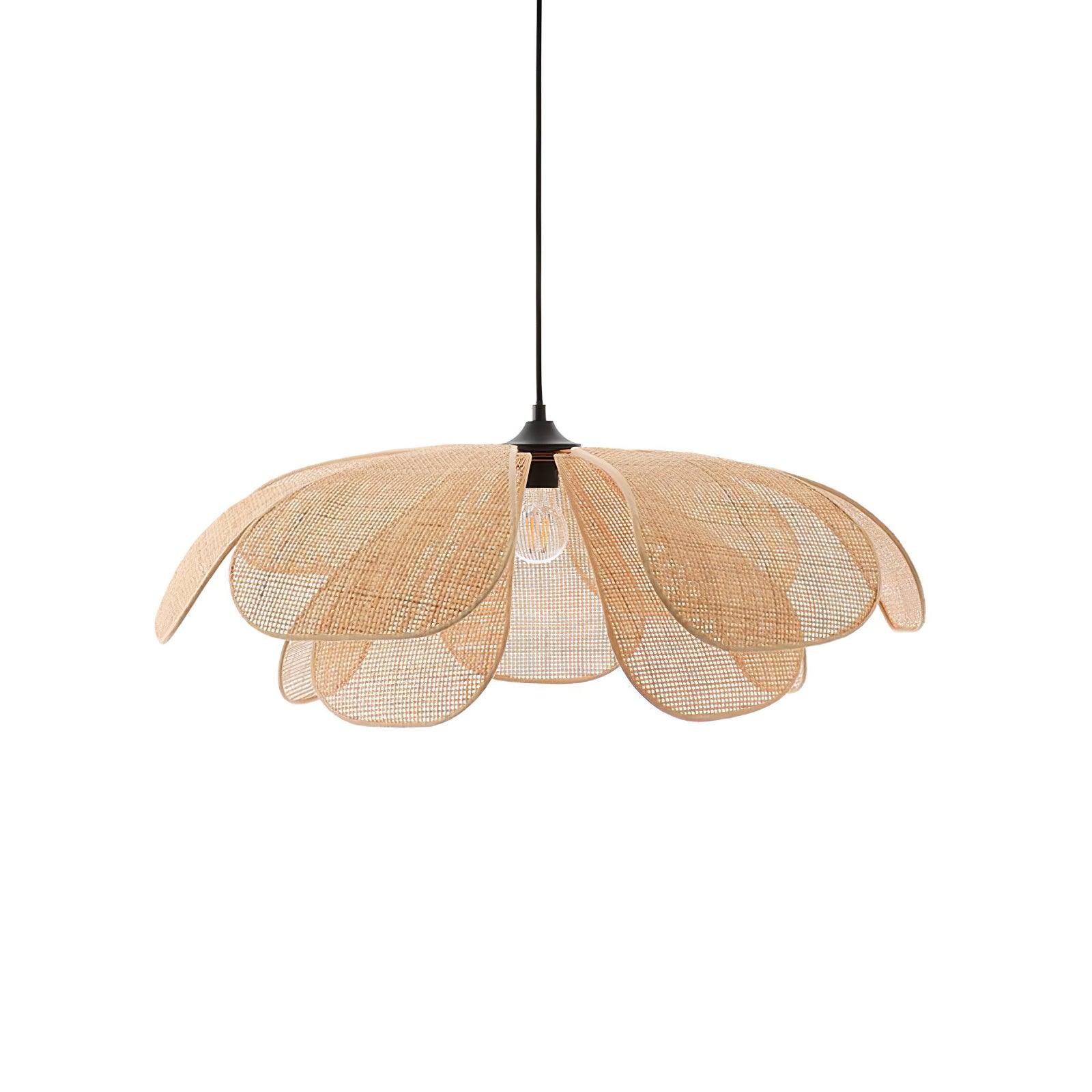 Eloria Petal-Shaped Rattan Pendant Light