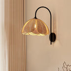 Edria Petal-Shaped Rattan Wall Lamp