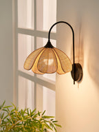 Edria Petal-Shaped Rattan Wall Lamp
