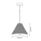 Pendant Lamp Rattan Shade and Metal Body Cone Shape Natural Minimalist