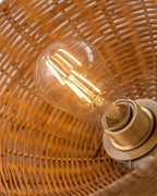 Pendant Lamp Rattan Shade and Metal Body Cone Shape Natural Minimalist