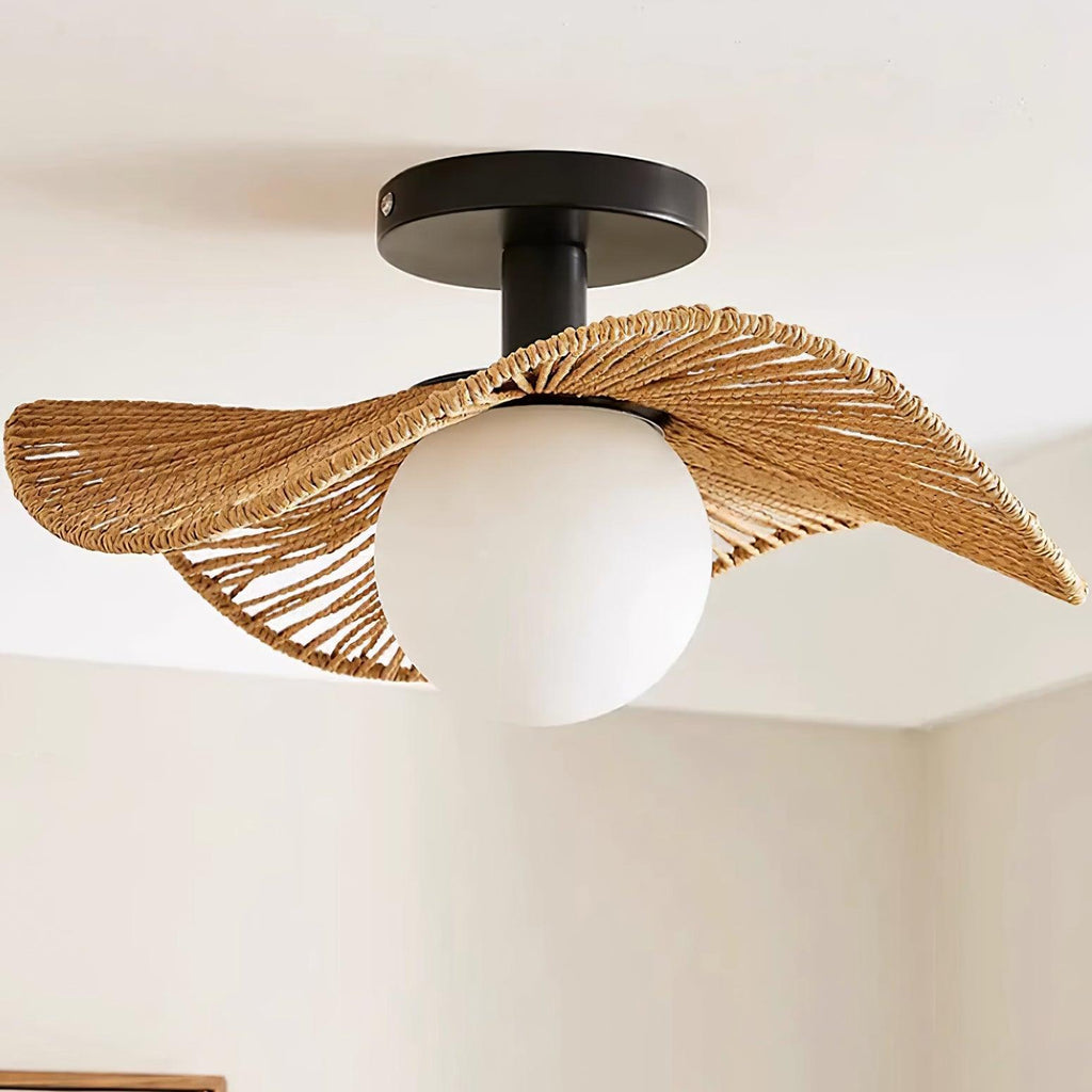 Fynora Woven Semi Flush Ceiling Light