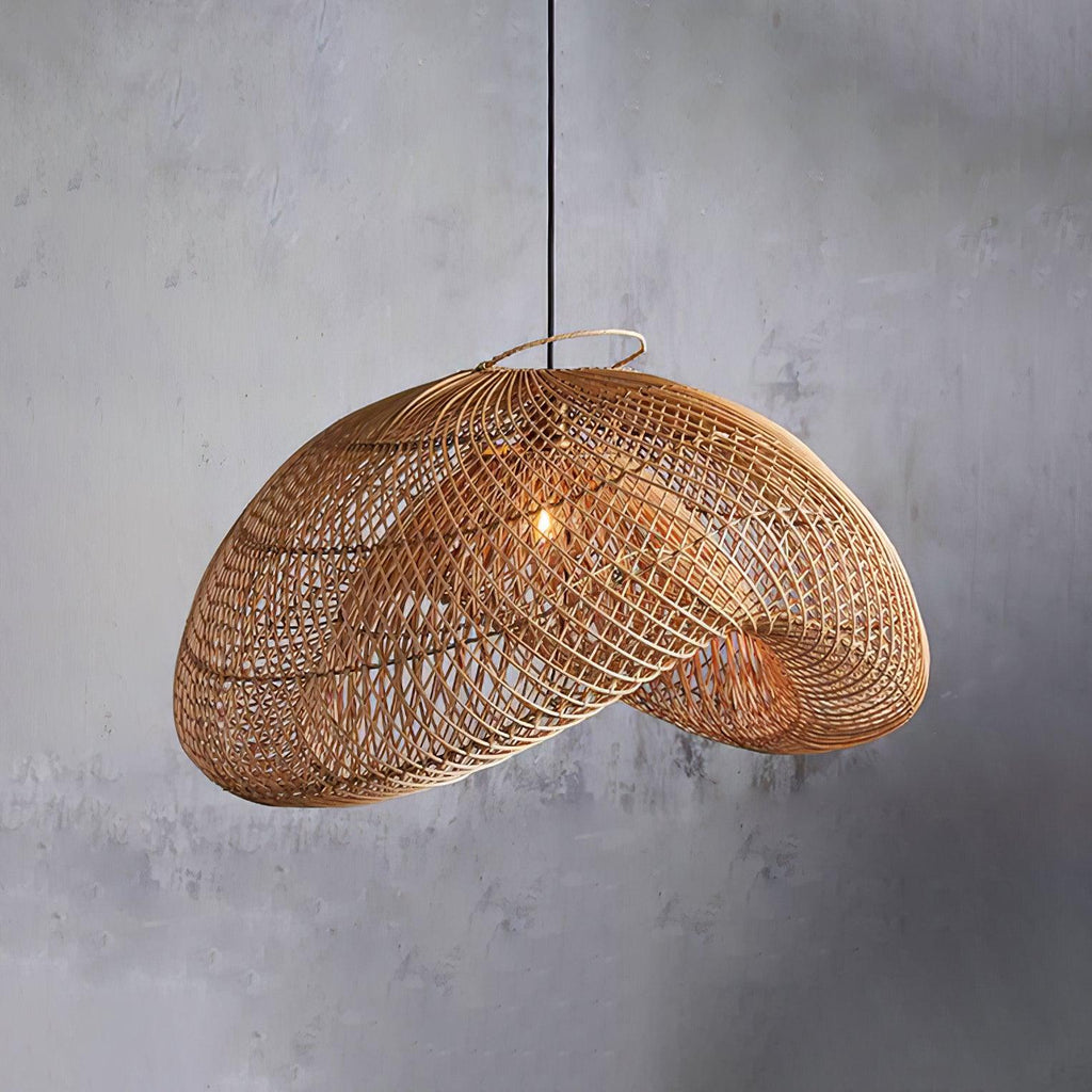 Juno Rustic Rattan Pendant Light Living Room