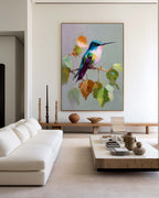 Impressionist Hummingbird Painting Vibrant Bird