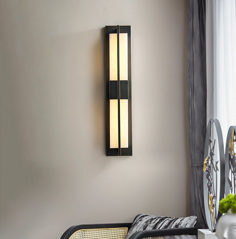 Caspian Alabaster Brass Wall Light