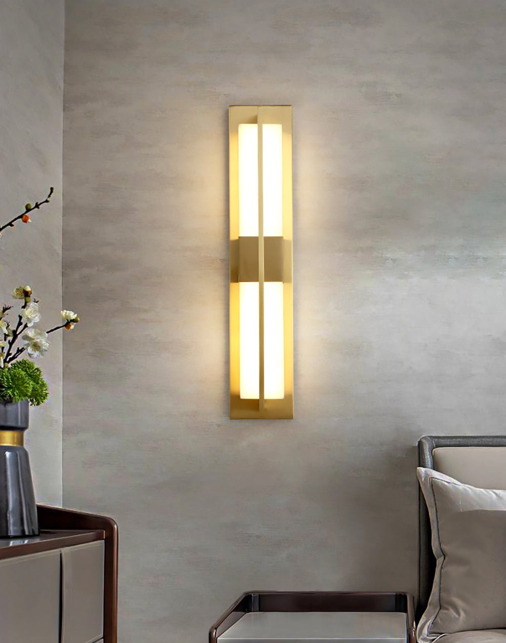 Caspian Alabaster Brass Wall Light