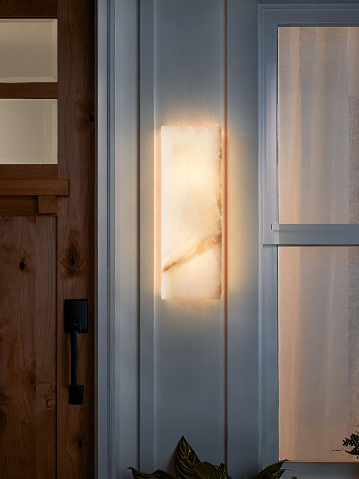 Orvian Wall Light Outdoore Minimalist in Alabaster - Kingsley Beaumont