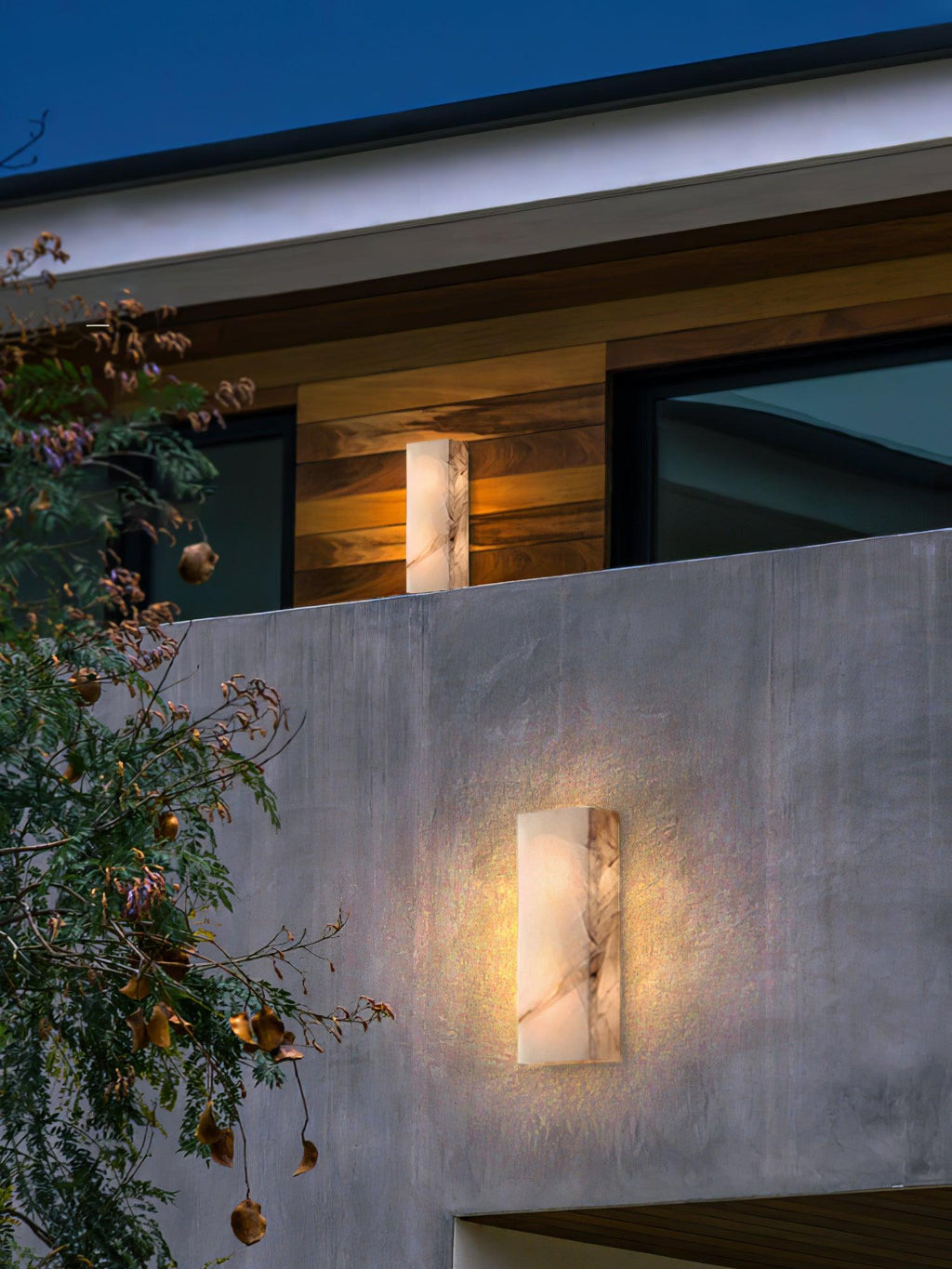 Orvian Wall Light Outdoore Minimalist in Alabaster - Kingsley Beaumont