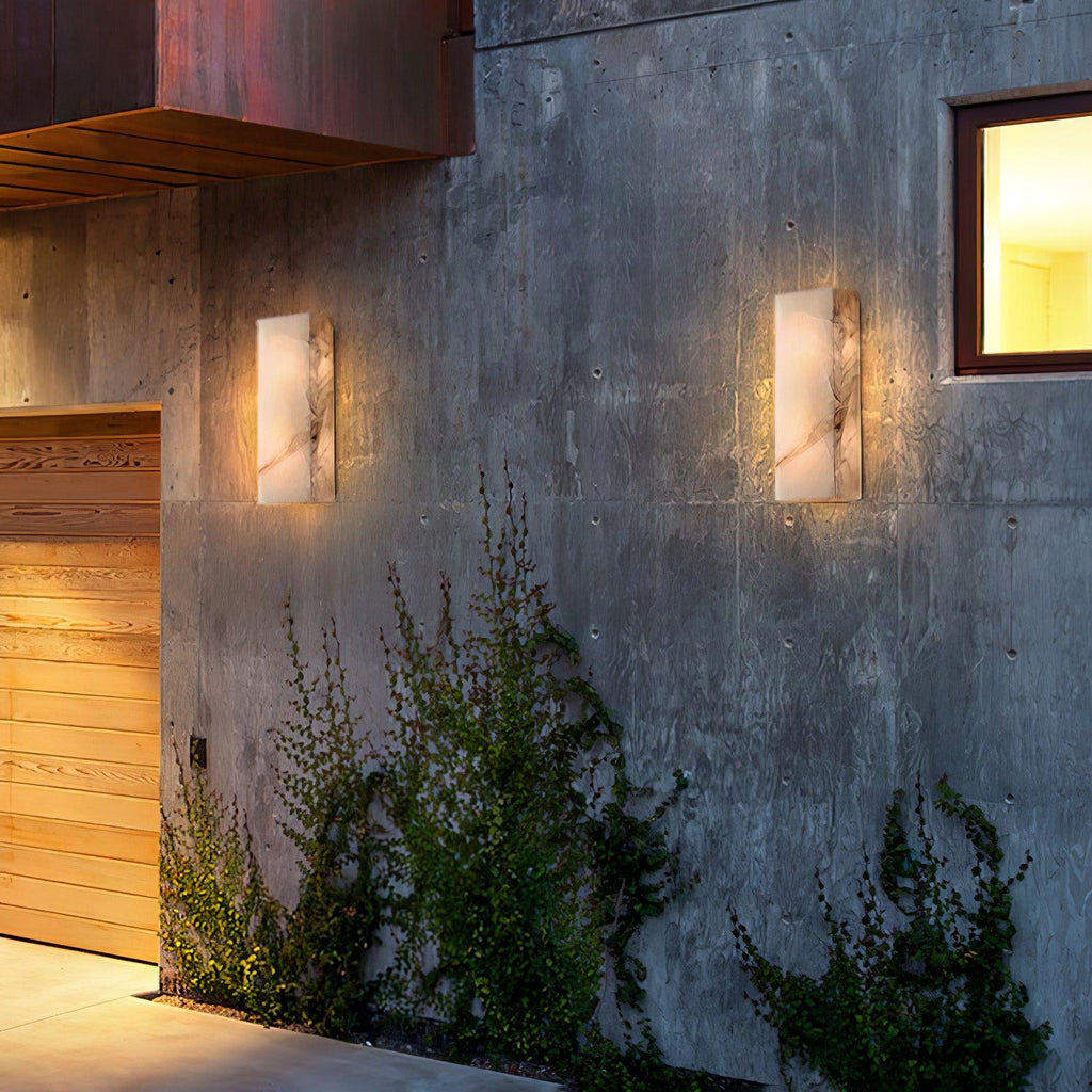 Orvian Wall Light Outdoore Minimalist in Alabaster - Kingsley Beaumont