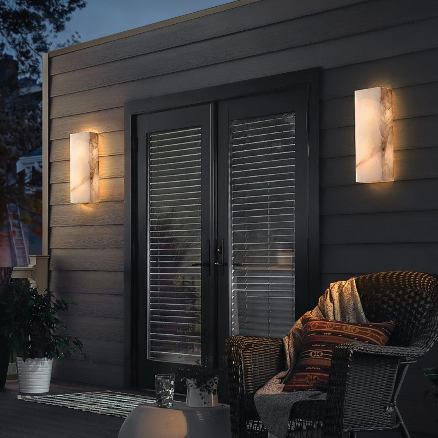 Orvian Wall Light Outdoore Minimalist in Alabaster - Kingsley Beaumont