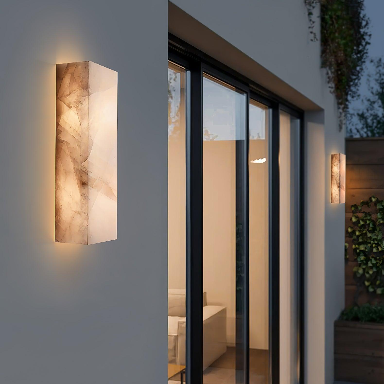 Orvian Wall Light Outdoore Minimalist in Alabaster - Kingsley Beaumont
