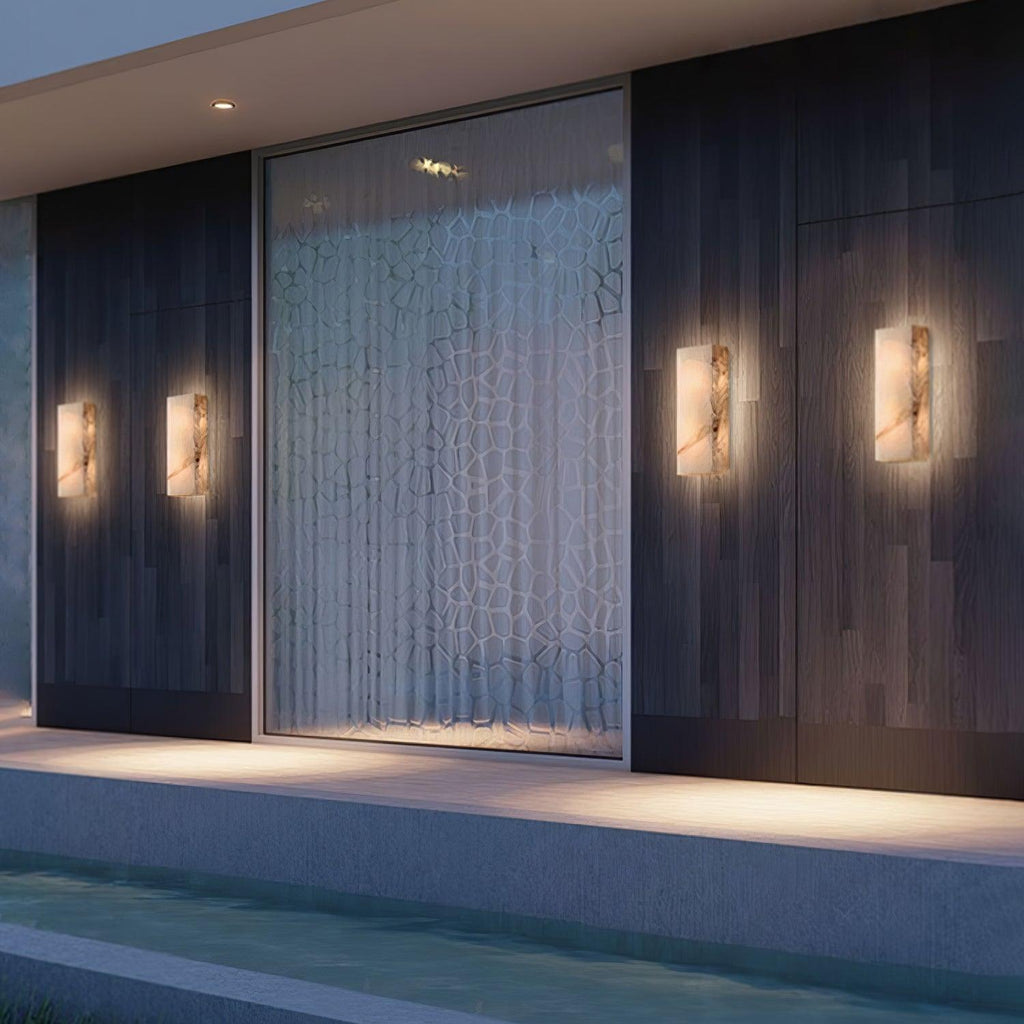 Orvian Wall Light Outdoore Minimalist in Alabaster - Kingsley Beaumont