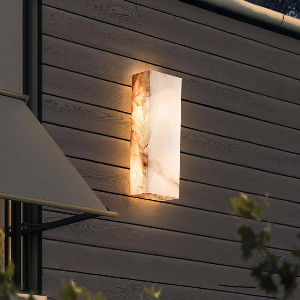 Orvian Wall Light Outdoore Minimalist in Alabaster - Kingsley Beaumont