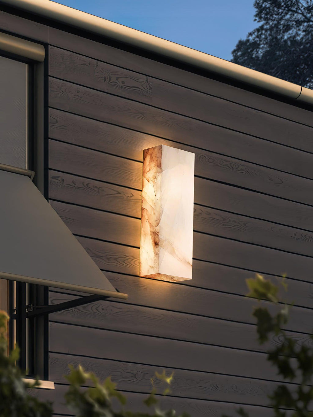Orvian Wall Light Outdoore Minimalist in Alabaster - Kingsley Beaumont