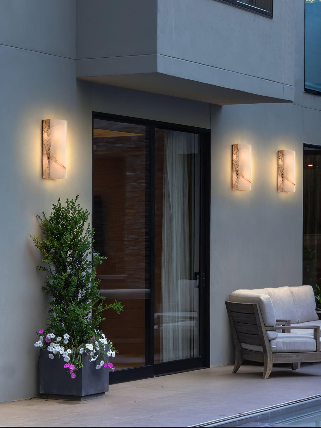 Orvian Wall Light Outdoore Minimalist in Alabaster - Kingsley Beaumont