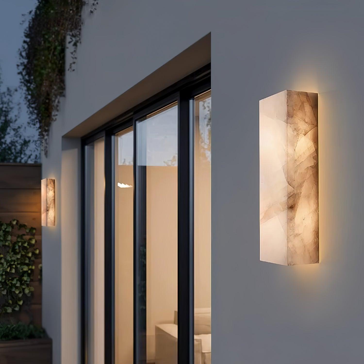 Orvian Wall Light Outdoore Minimalist in Alabaster - Kingsley Beaumont
