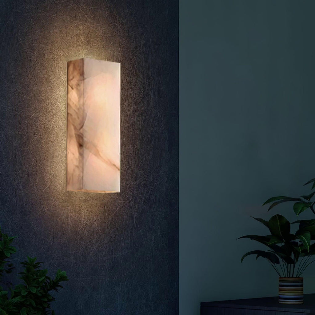 Orvian Wall Light Outdoore Minimalist in Alabaster - Kingsley Beaumont