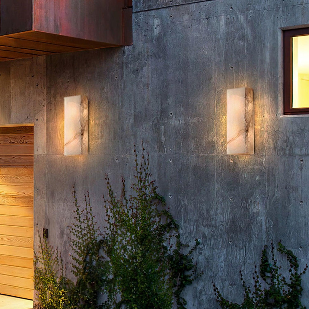 Orvian Wall Light Outdoore Minimalist in Alabaster - Kingsley Beaumont