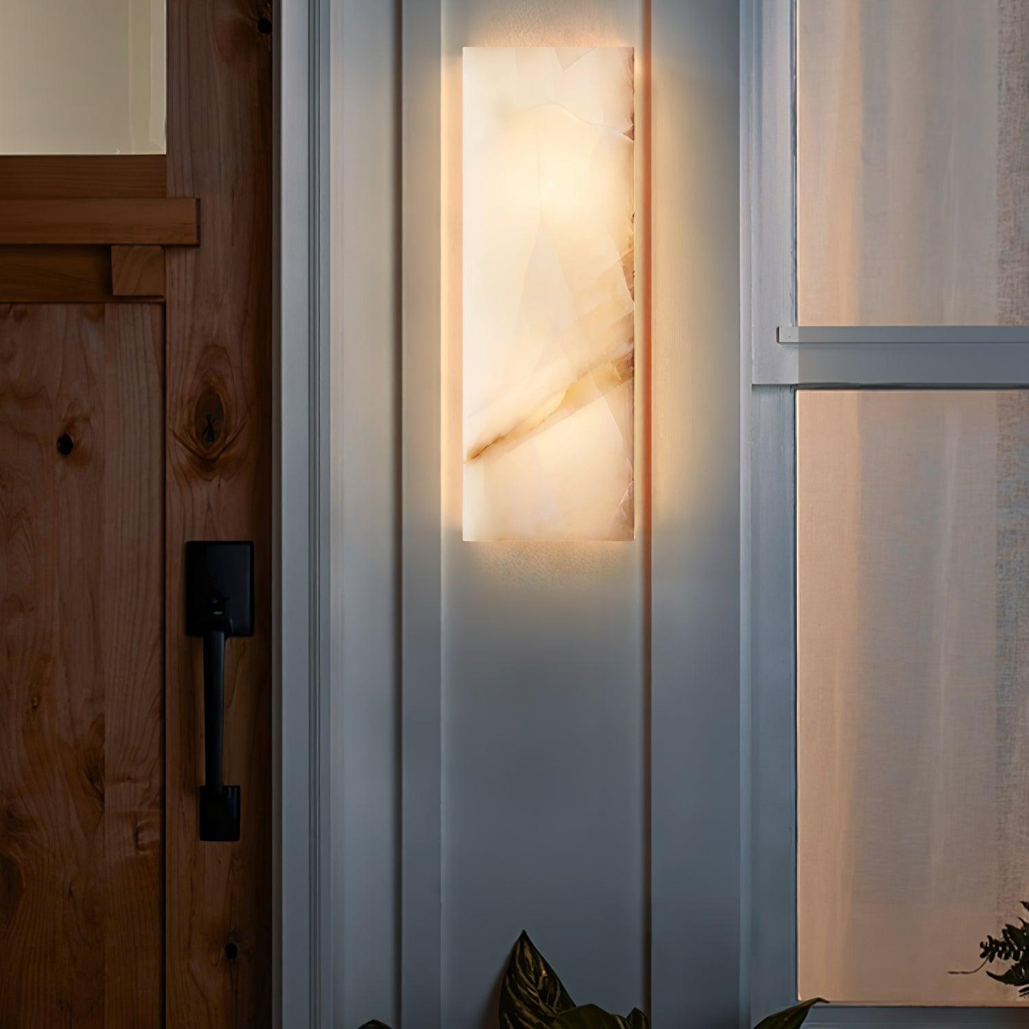 Orvian Wall Light Outdoore Minimalist in Alabaster - Kingsley Beaumont