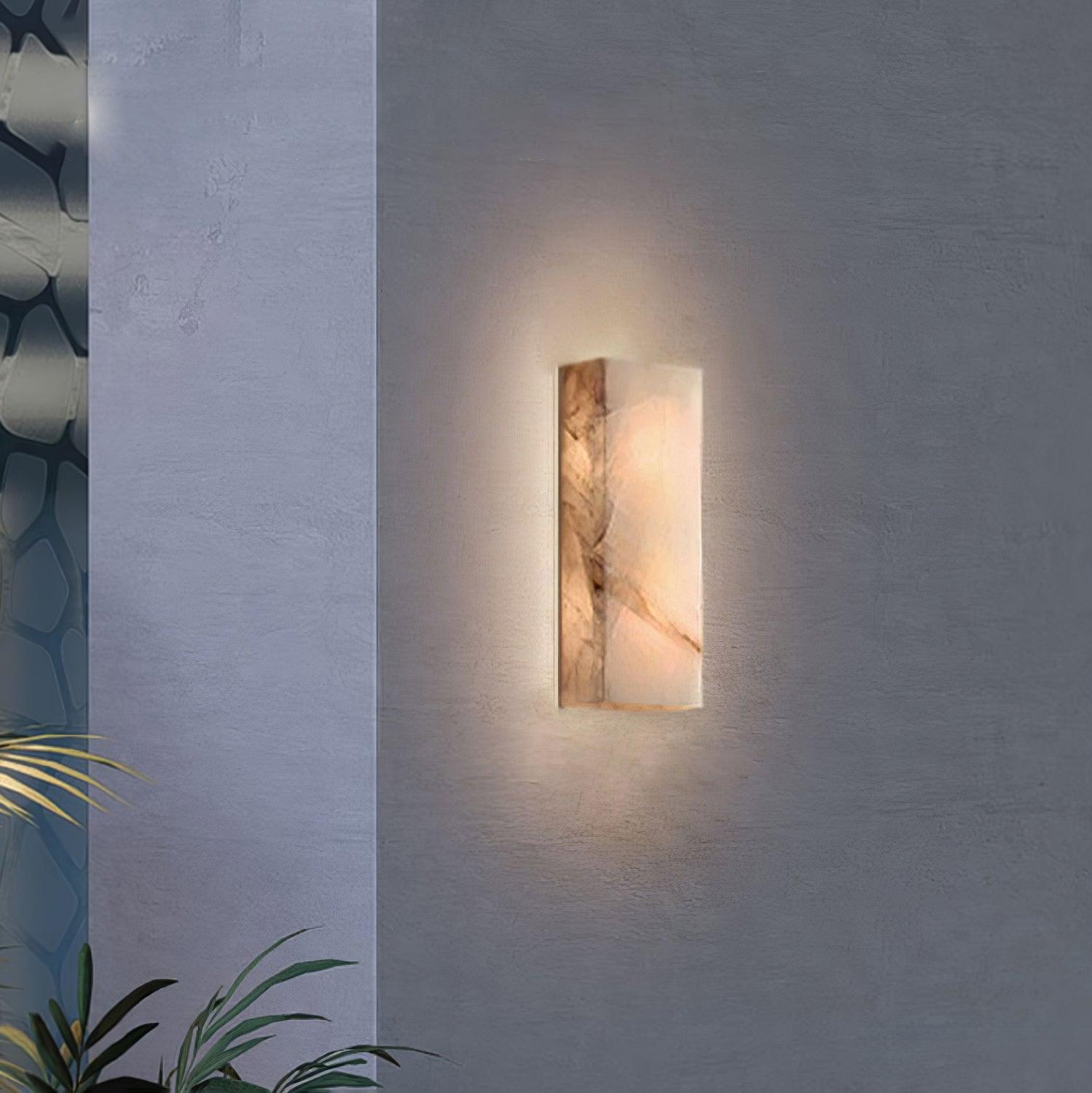 Orvian Wall Light Outdoore Minimalist in Alabaster - Kingsley Beaumont